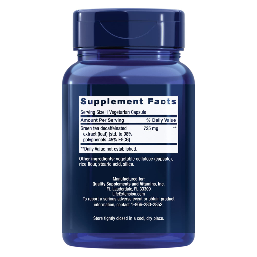 Life Extension Mega Green Tea Extract capsules arranged to reveal shape