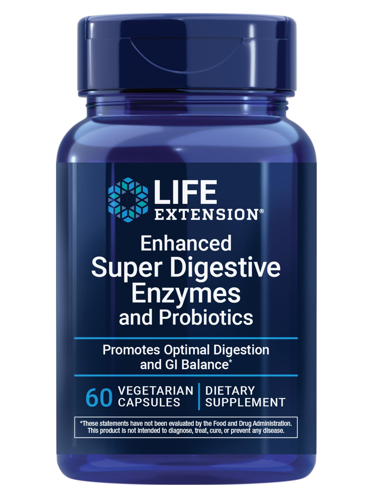 Life Extension Enhanced Super Digestive Enzymes and Probiotics bottle supports digestion and gut balance.