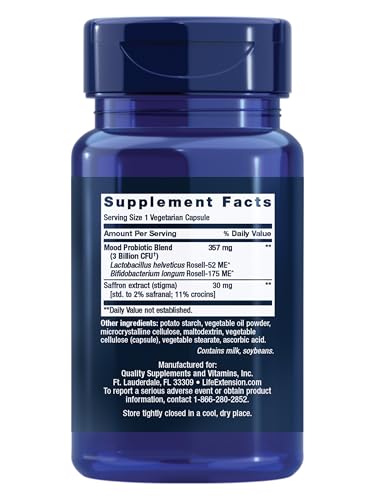 Life Extension FlorAssist bottle back shows ingredients and usage details