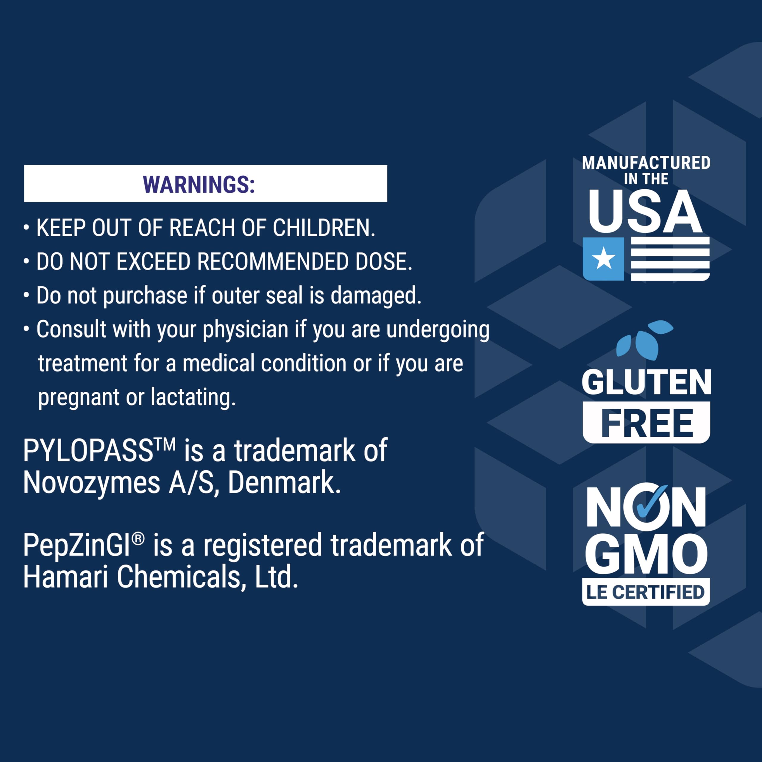 Made-in-USA badge on Gastro-Ease box signals quality manufacturing