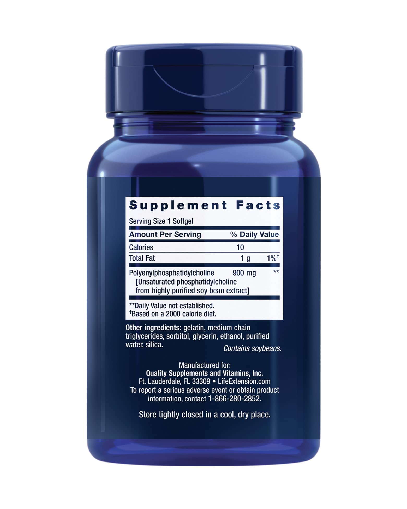 Life Extension HepatoPro label highlights PPC content and gluten-free formula.