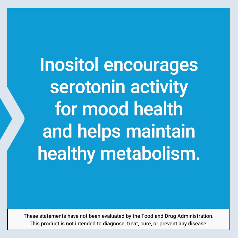 Life Extension Inositol bottle on a bedside table suggesting daily mood routine.
