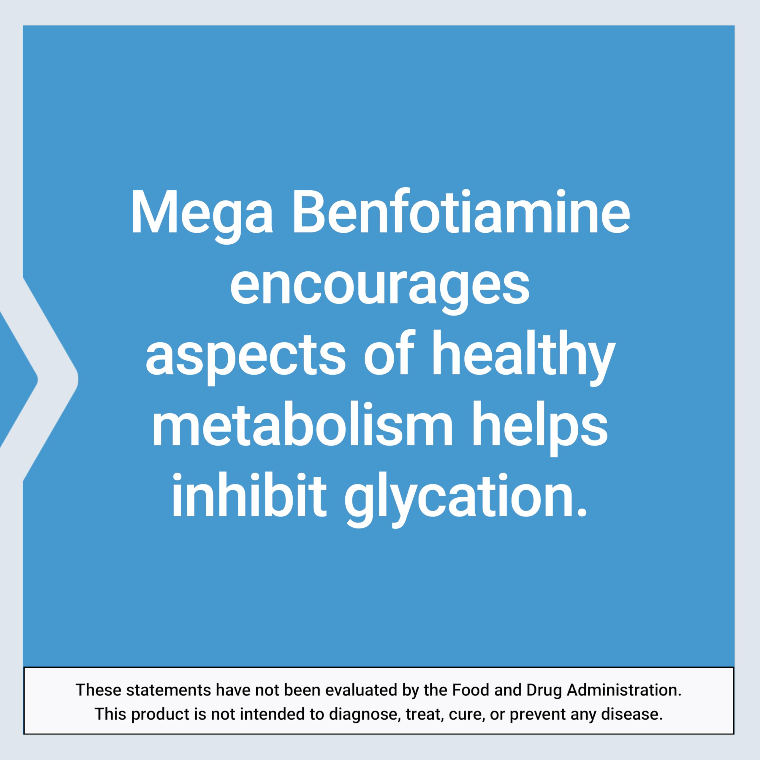 Life Extension Mega Benfotiamine box conveys quality and USA manufacturing.