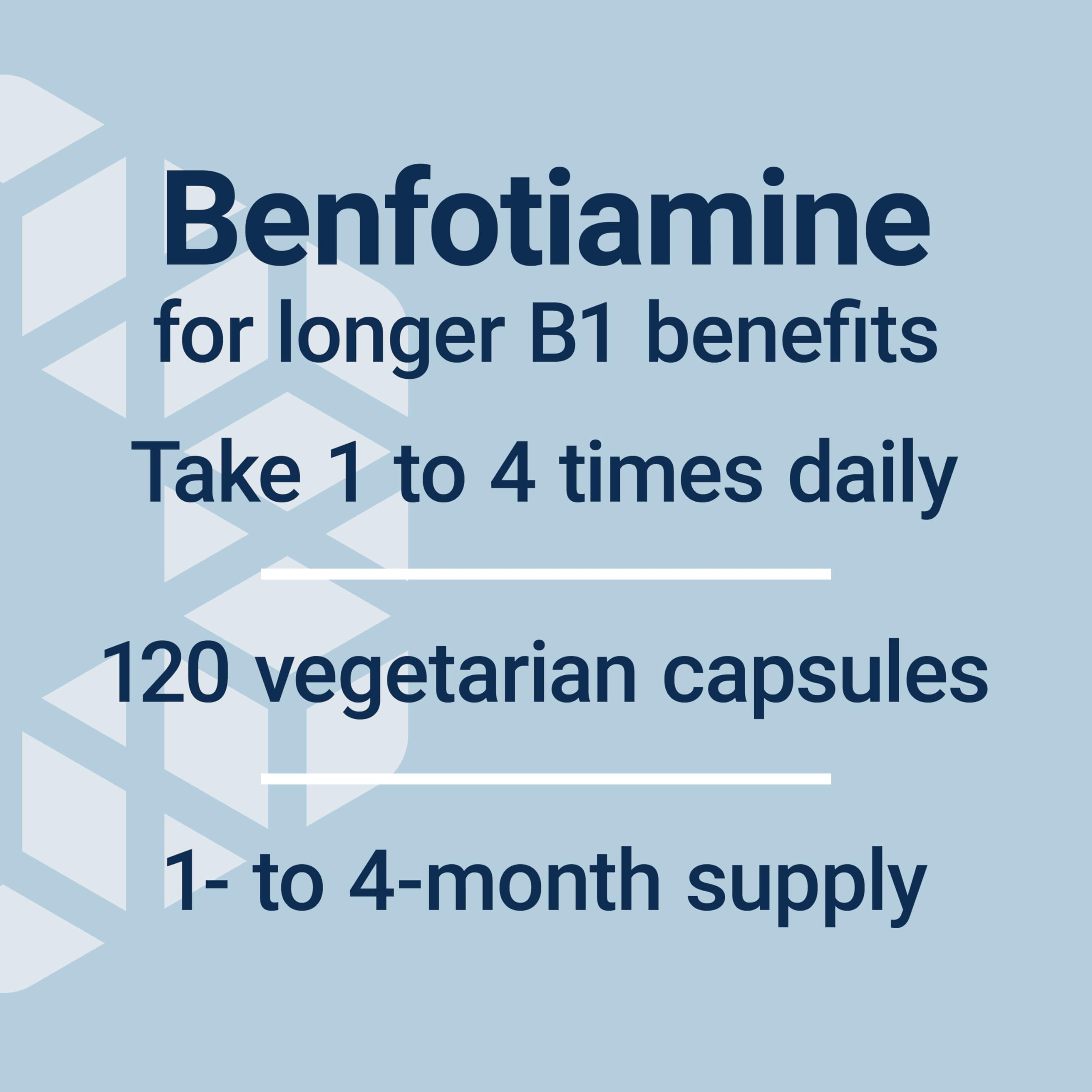 Life Extension Mega Benfotiamine close-up pill emphasizes fast absorption potential.