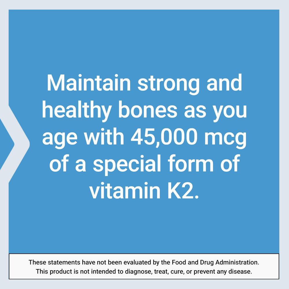 Life Extension Mega Vitamin K2 bottle produced in the USA.