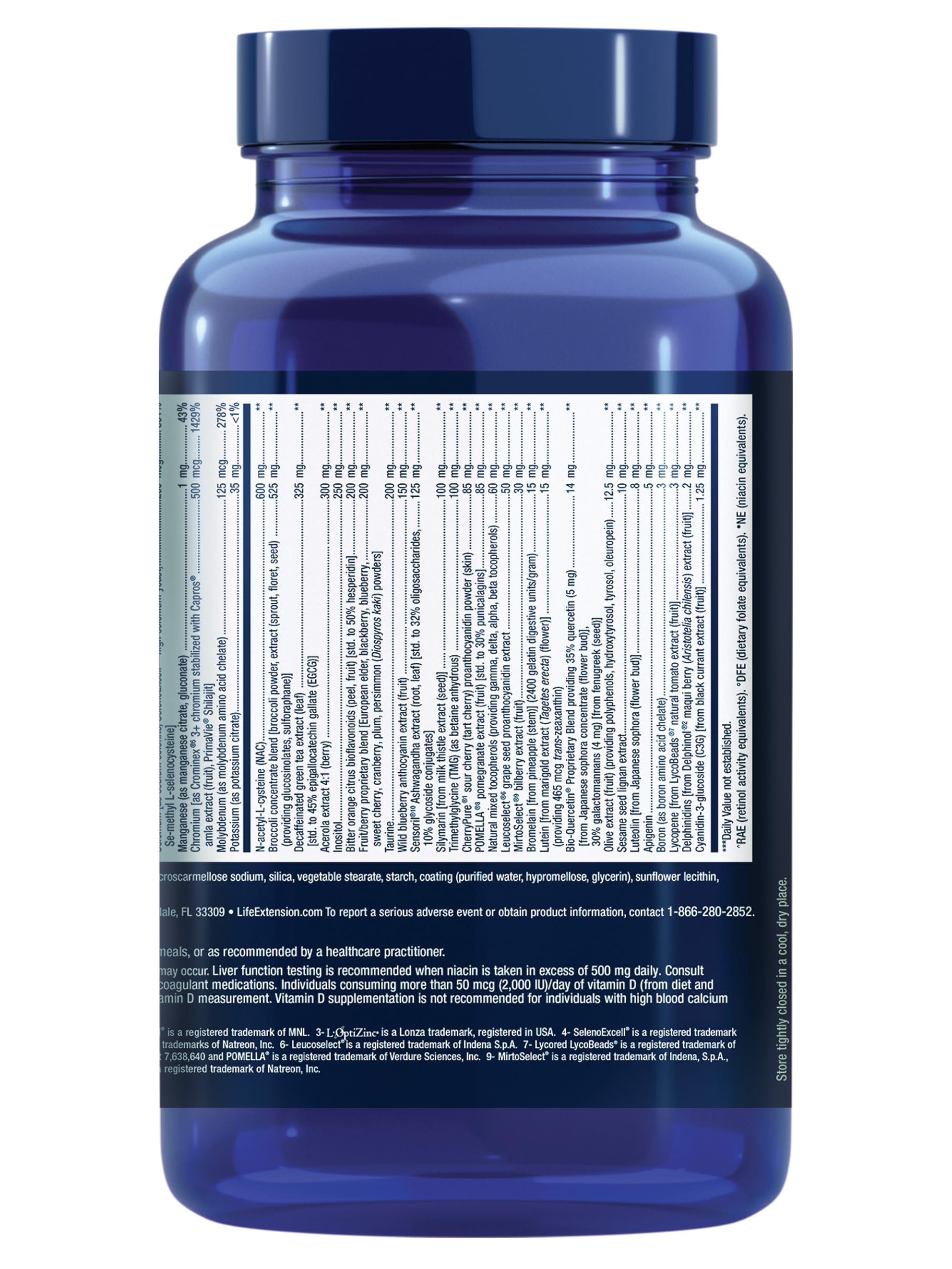 Life Extension Mix nutrient ingredients image featuring fruit and vegetable extracts