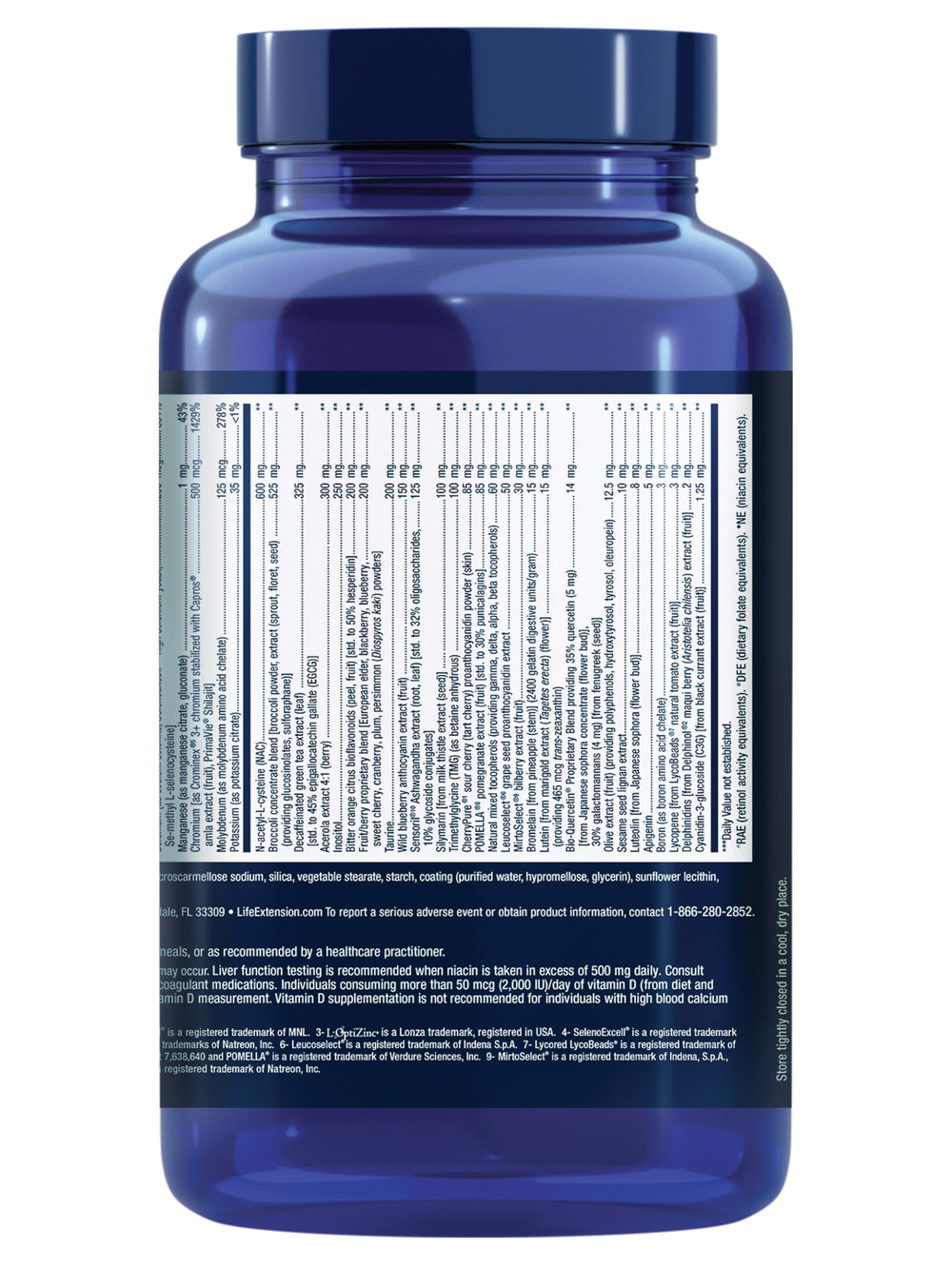 Life Extension Mix nutrient ingredients image featuring fruit and vegetable extracts