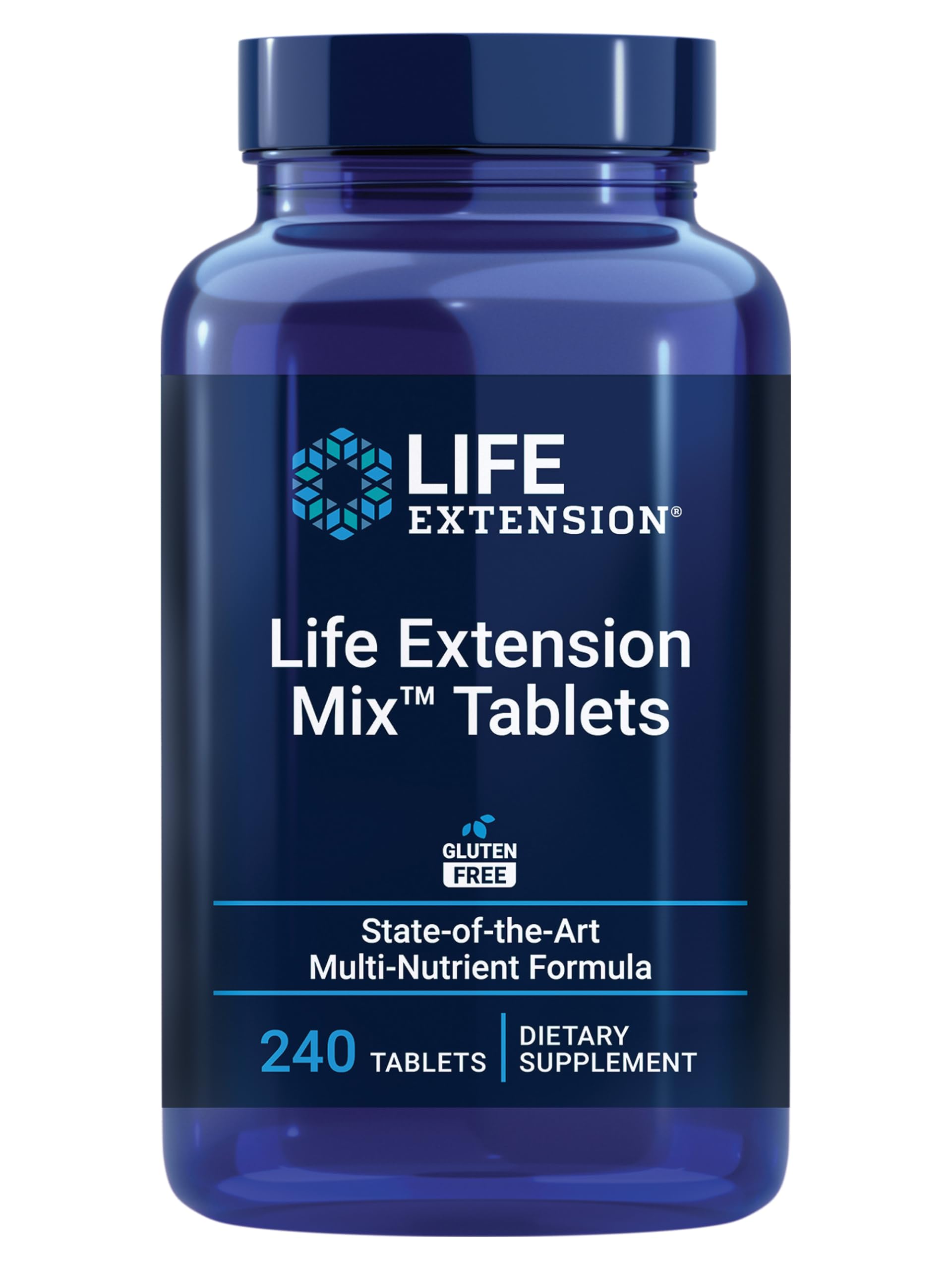 Life Extension Mix bottle front shows high-potency formula for daily support.