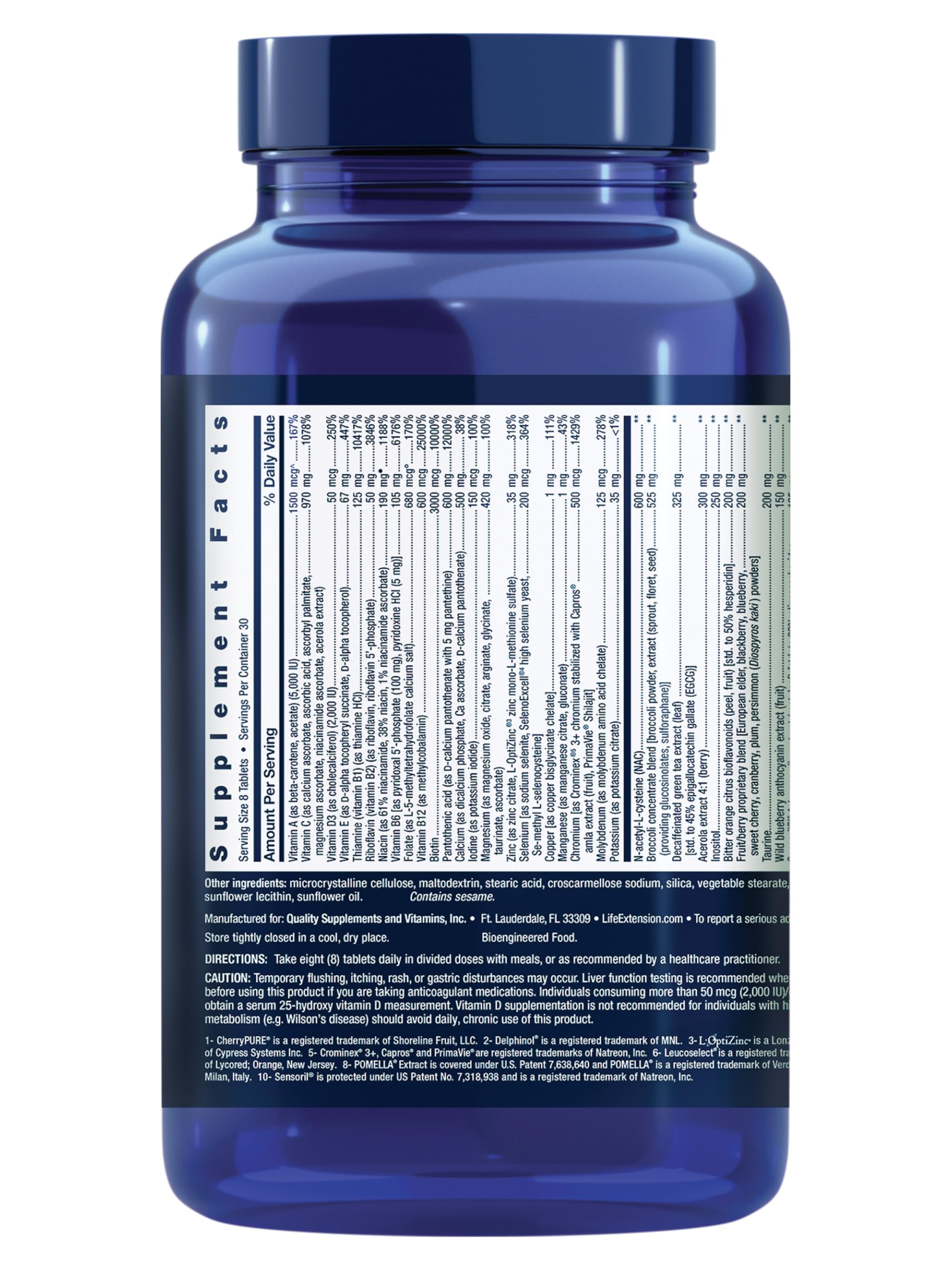Life Extension Mix bottle label highlights gluten-free, USA-made quality.