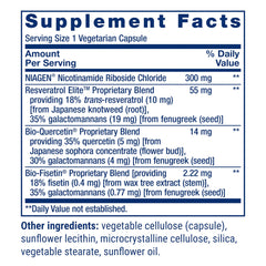 NAD+ Cell Regenerator label close-up shows NR dosage for energy pathways.