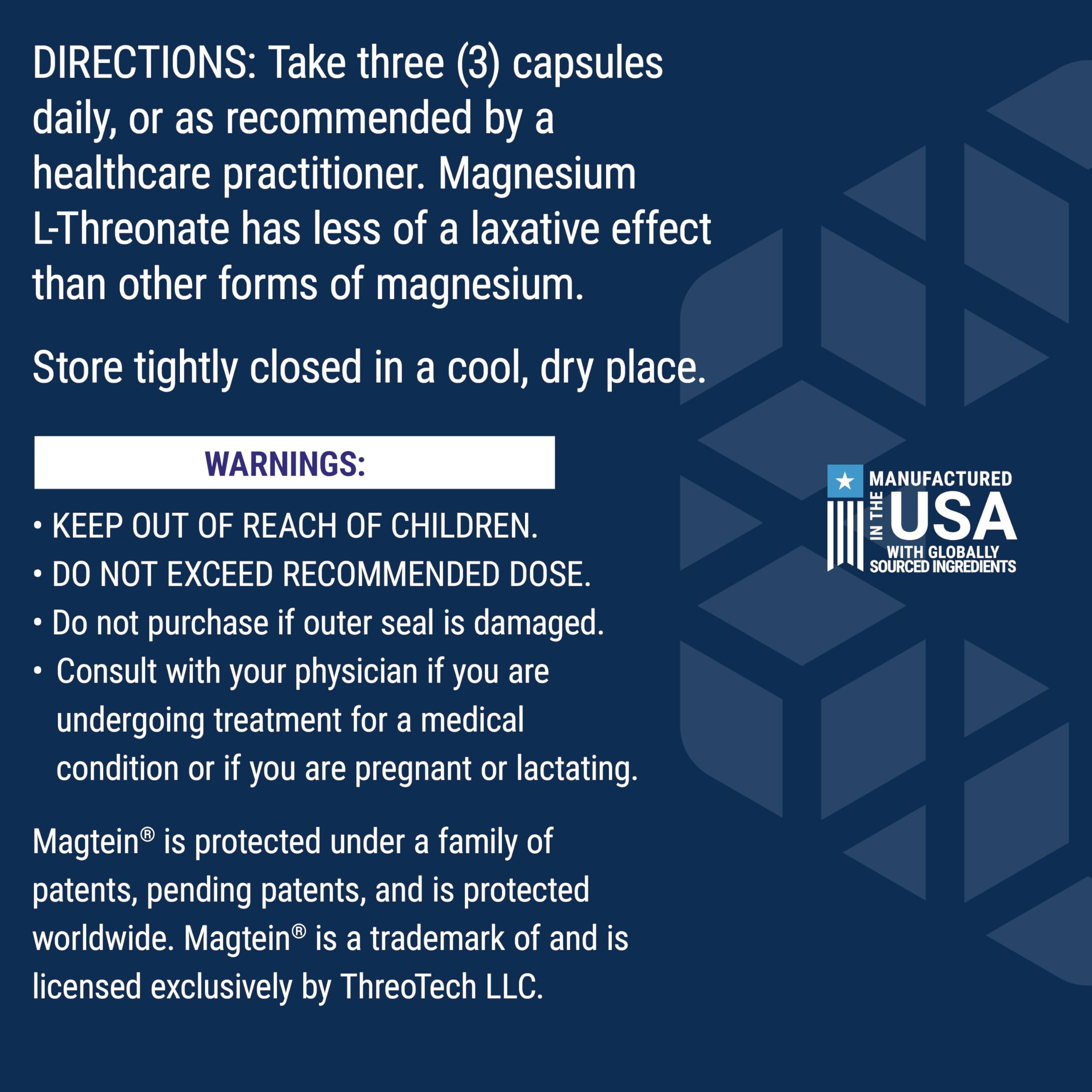 Ingredients close-up on Neuro-Mag packaging highlighting high-purity raw materials