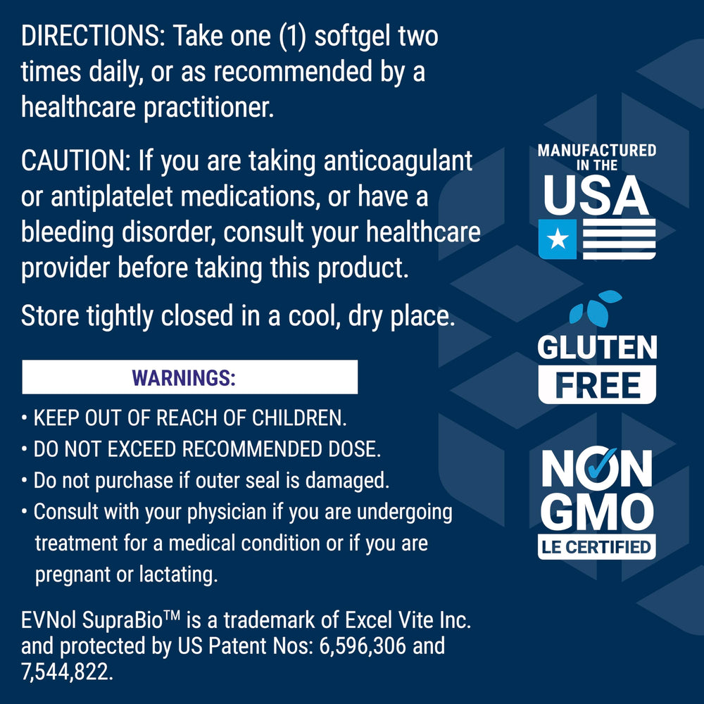 Non-GMO badge on Life Extension tocotrienols packaging.