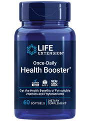 Life Extension Once-Daily Health Booster bottle, a comprehensive multivitamin for daily wellness.