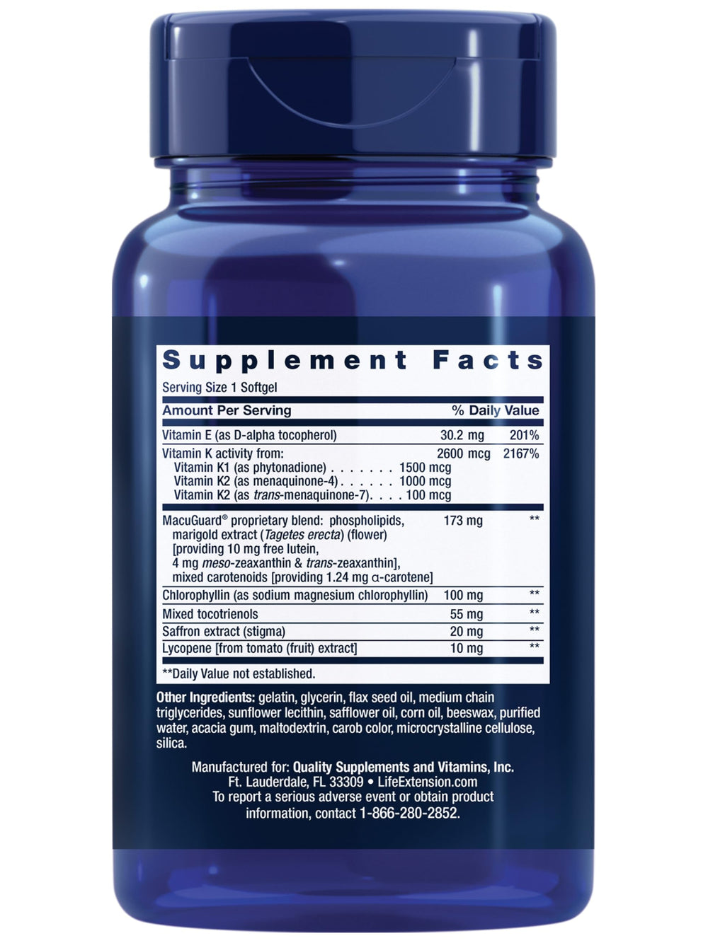 Close-up of Life Extension softgels highlighting easy daily ingestion.