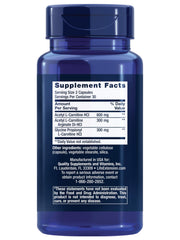 Life Extension Optimized Carnitine capsules close-up showing three carnitine forms for energy support