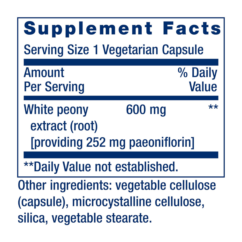 Life Extension Peony Immune label close-up highlighting gluten-free formulation