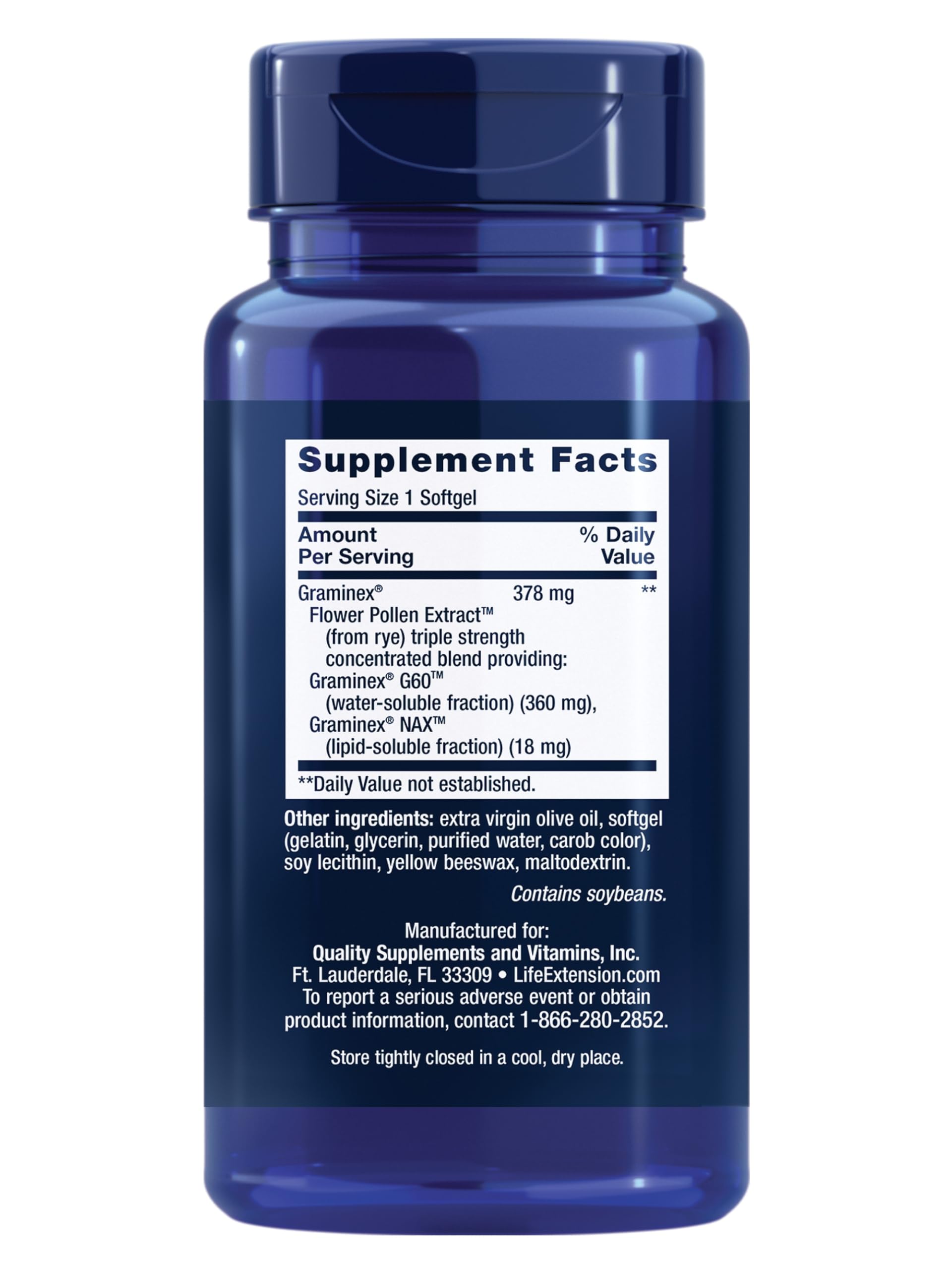 Life Extension ProstaPollen softgels for daily prostate support.