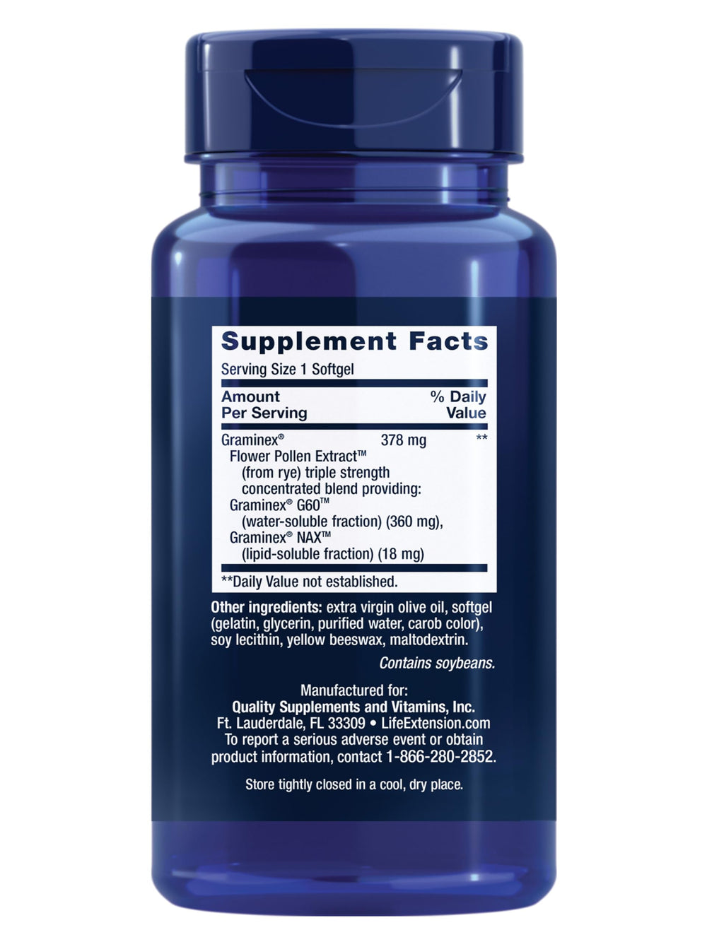 Life Extension ProstaPollen softgels for daily prostate support.