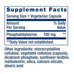 Life Extension PS Caps capsules close-up showing vegetarian composition.