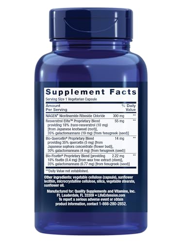 Life Extension Resveratrol Elite capsules close-up highlighting bioavailable compounds.