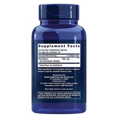 Life Extension Strontium Caps label close-up highlights 90 capsules for a month.