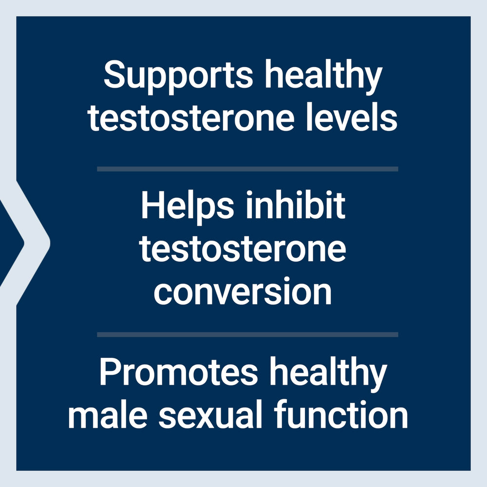 Capsules pack shot suggests easy daily routine for men seeking balance and focus.