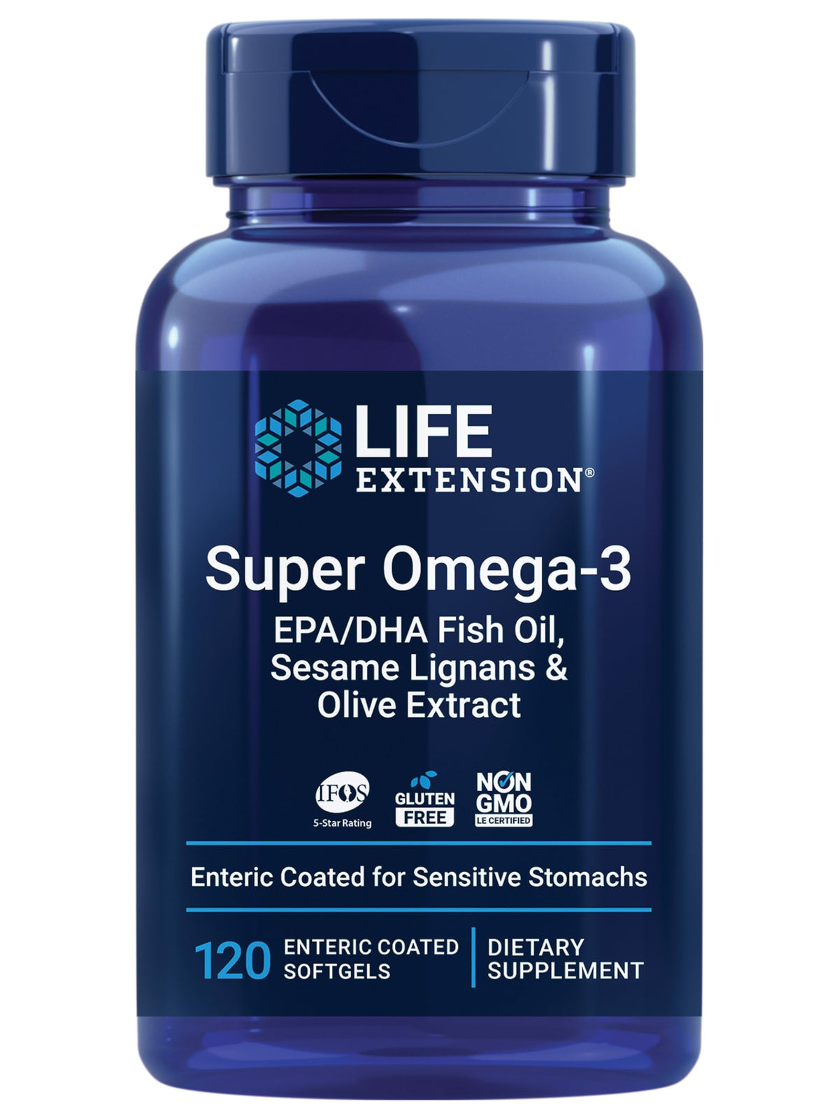 Life Extension Super Omega-3 bottle may support heart and brain wellness.