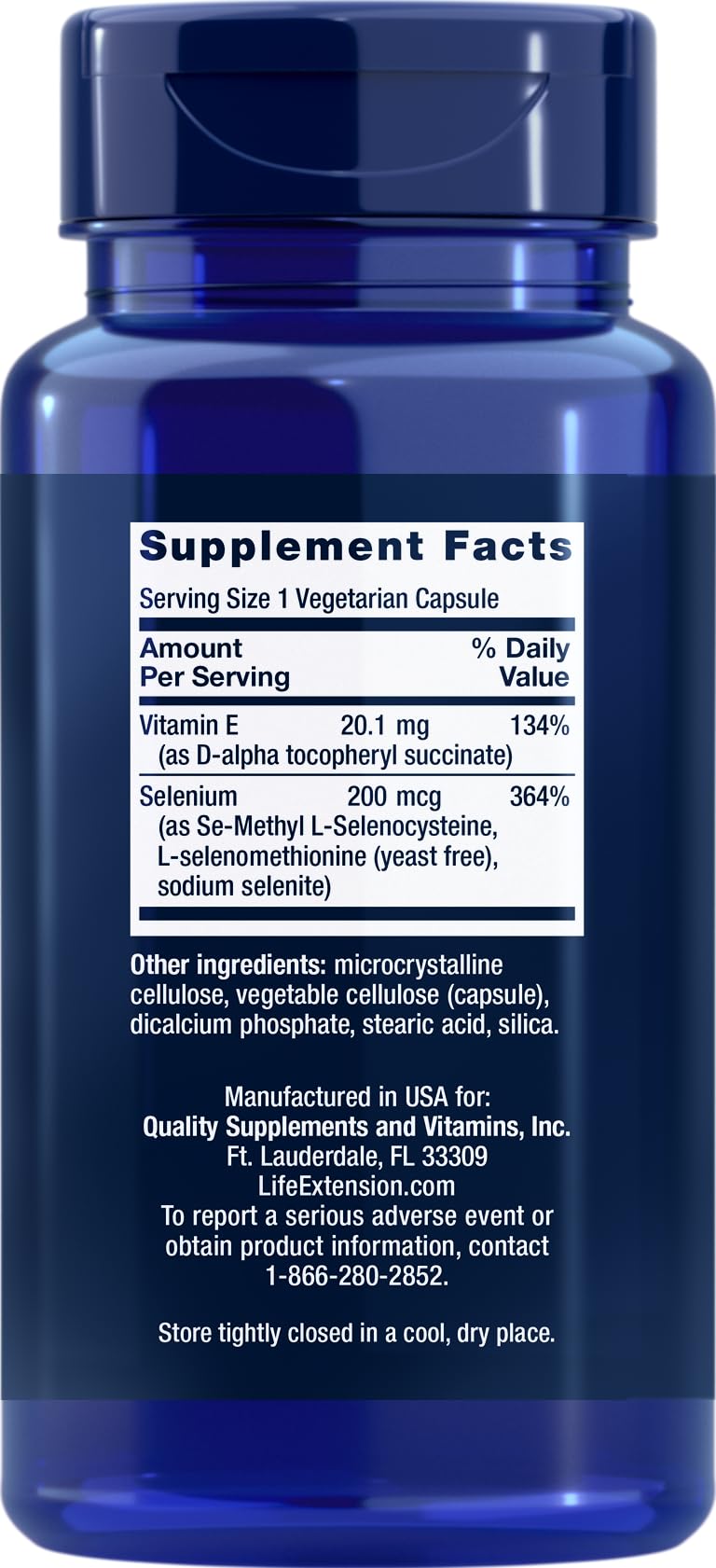 Life Extension Super Selenium Complex capsules pack illustrating vegetarian daily wellness.