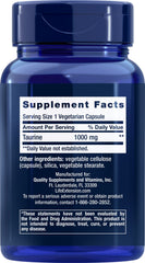 Life Extension Taurine 1,000 mg capsules offer a two-pack for ongoing daily use