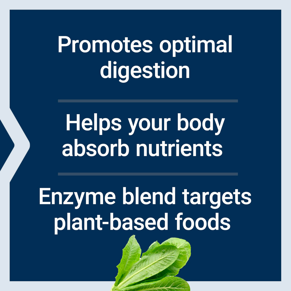 Life Extension ten-digestive-enzymes illustration showcases complete enzyme blend.