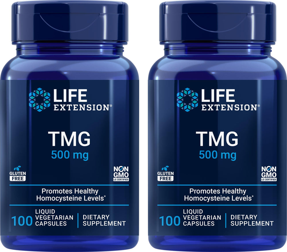 Life Extension TMG bottle cap close-up for daily vegetarian wellness.