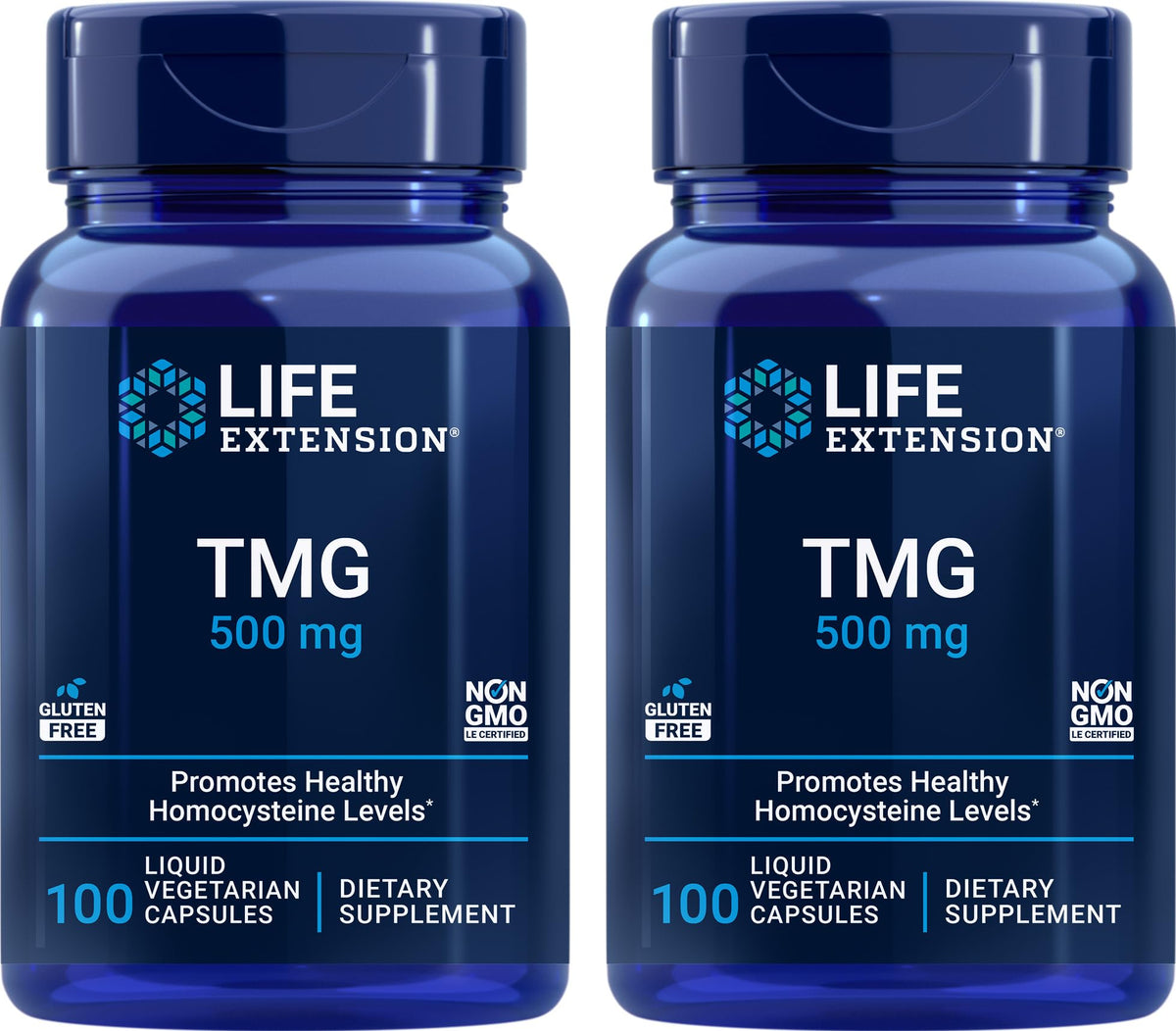 Life Extension TMG bottle cap close-up for daily vegetarian wellness.