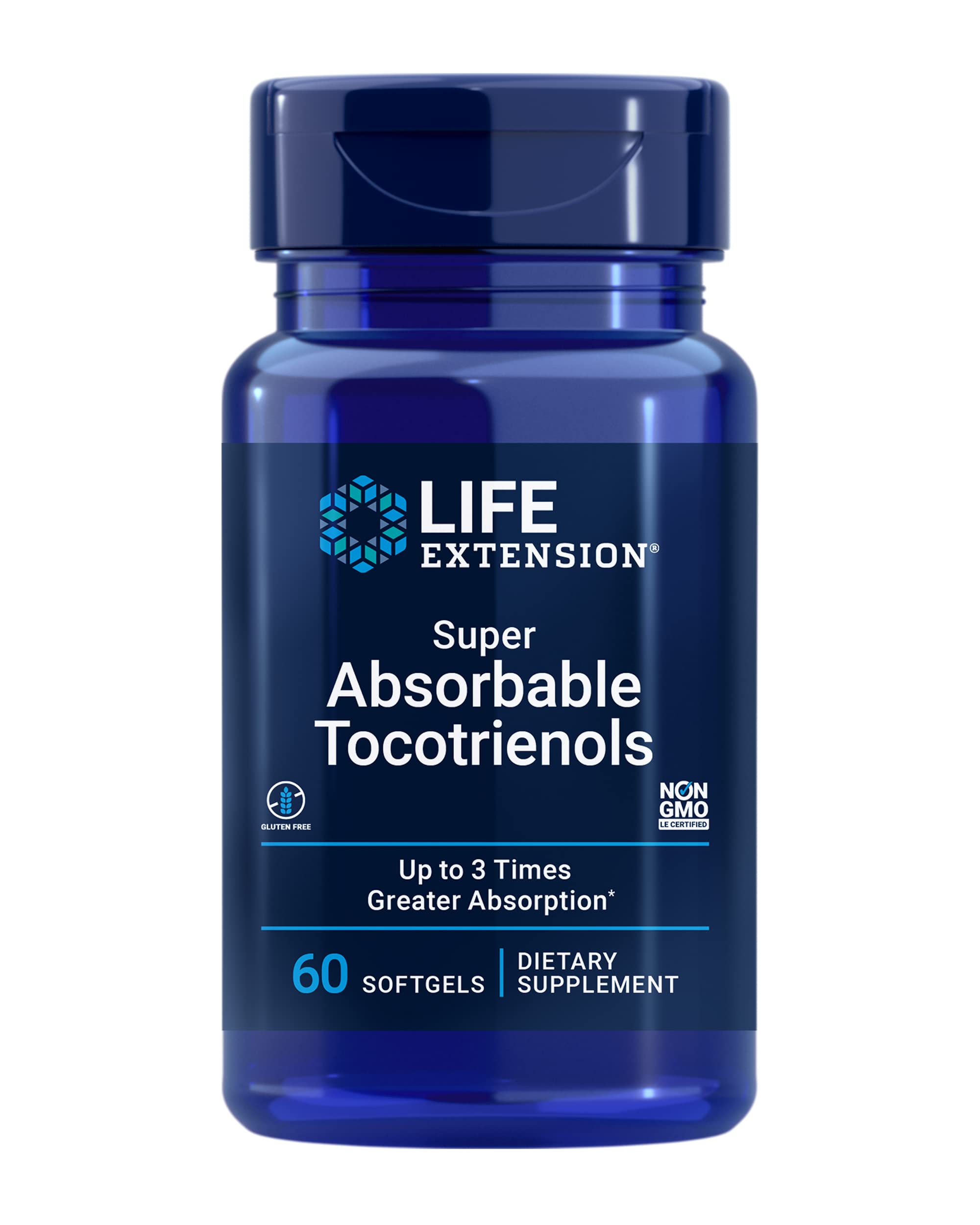 Life Extension Super Absorbable Tocotrienols bottle with pour spout supports daily wellness.