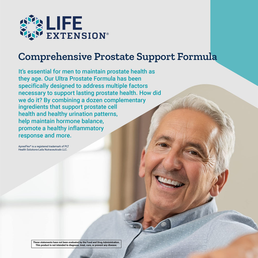Ingredients panel on Life Extension Ultra Prostate Formula packaging.
