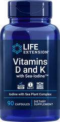 Life Extension Vitamin D and K with Sea-Iodine capsules for easy daily supplementation