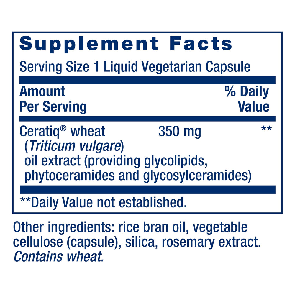 Life Extension Wheat Oil Ceramides ingredient image hints nourishing skin from within