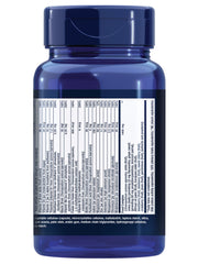 Life Extension Whole Food Multivitamin ingredients image, plant-derived vitamins and minerals in harmony.