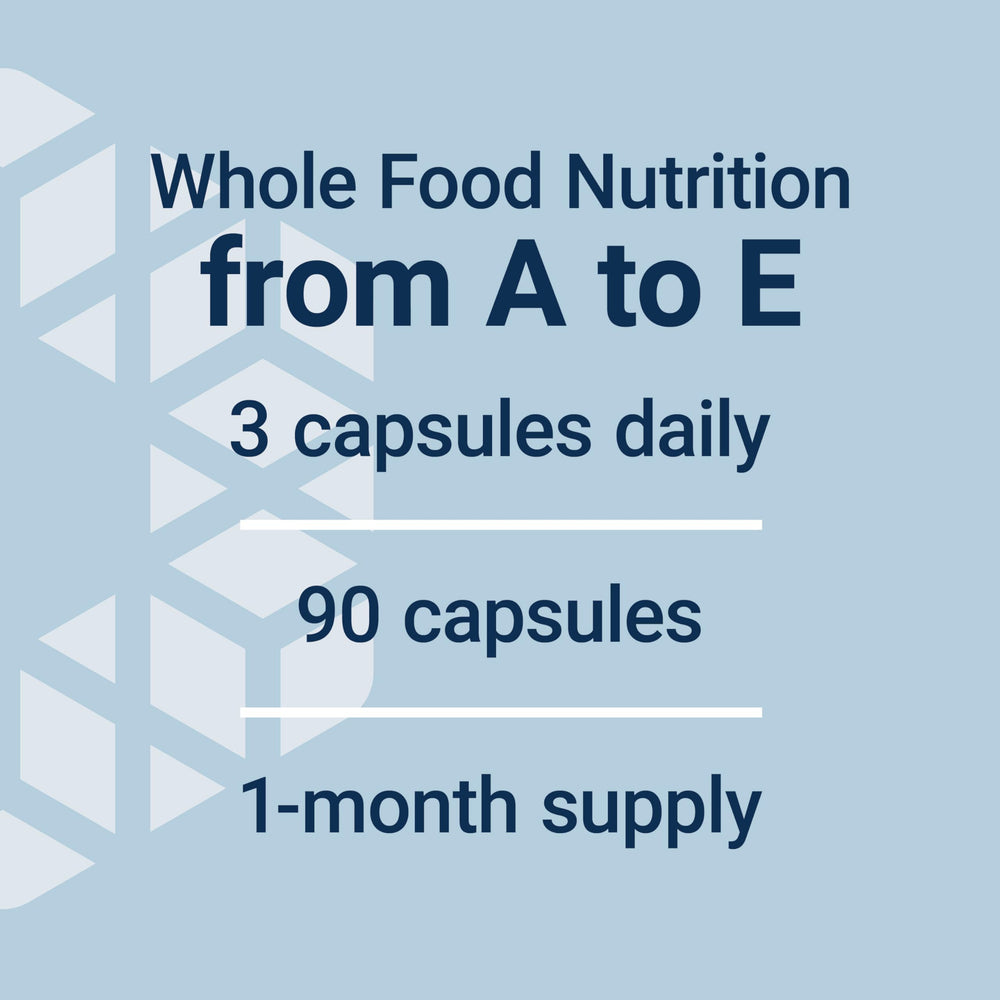 Life Extension Whole Food Multivitamin minerals graphic, magnesium, zinc, and selenium support balance.