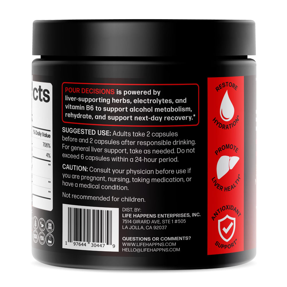 Manufactured in a cGMP FDA-registered facility for Life Happns liver recovery formula.