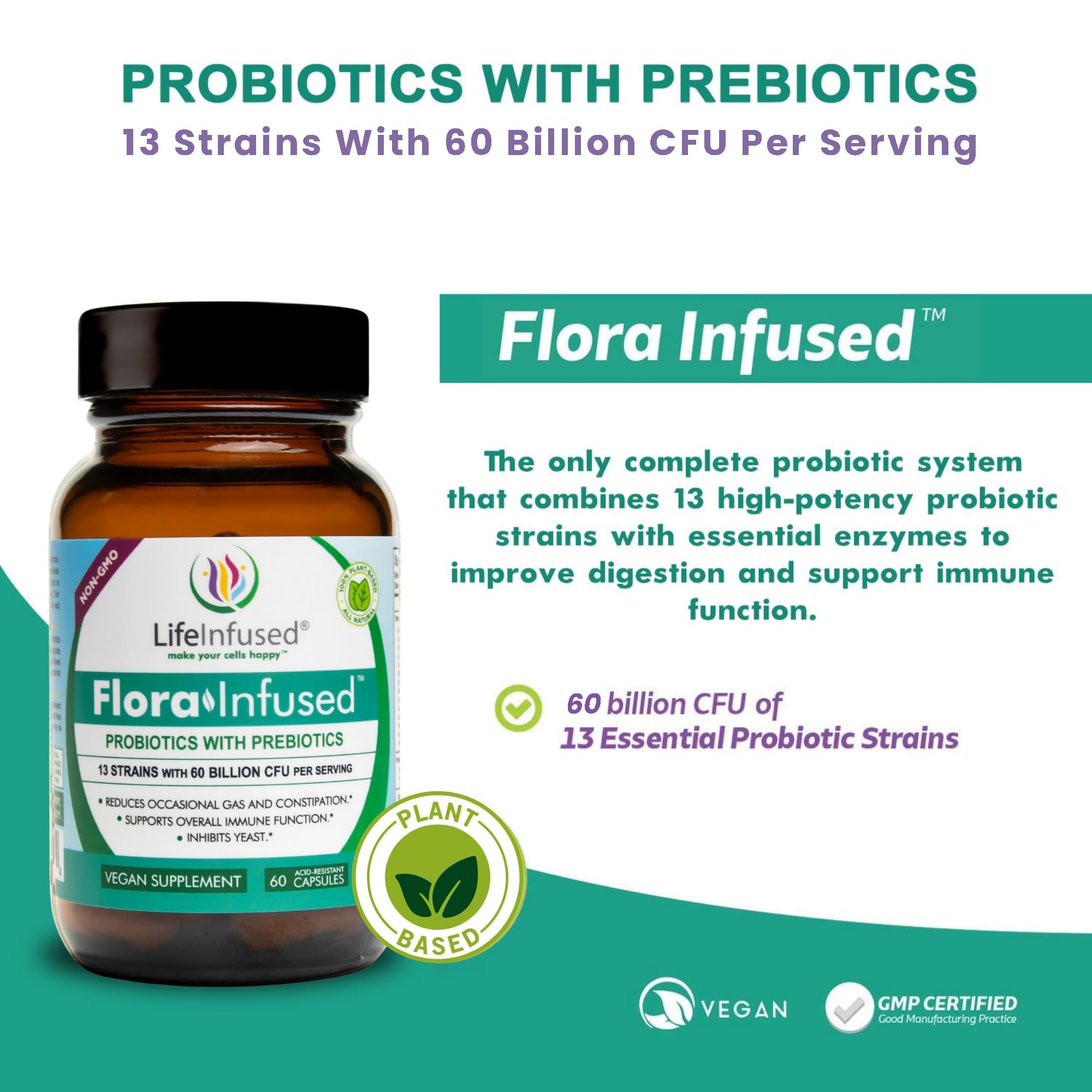 Life Infused AstraZyme enzyme blend highlights faster nutrient breakdown and absorption.
