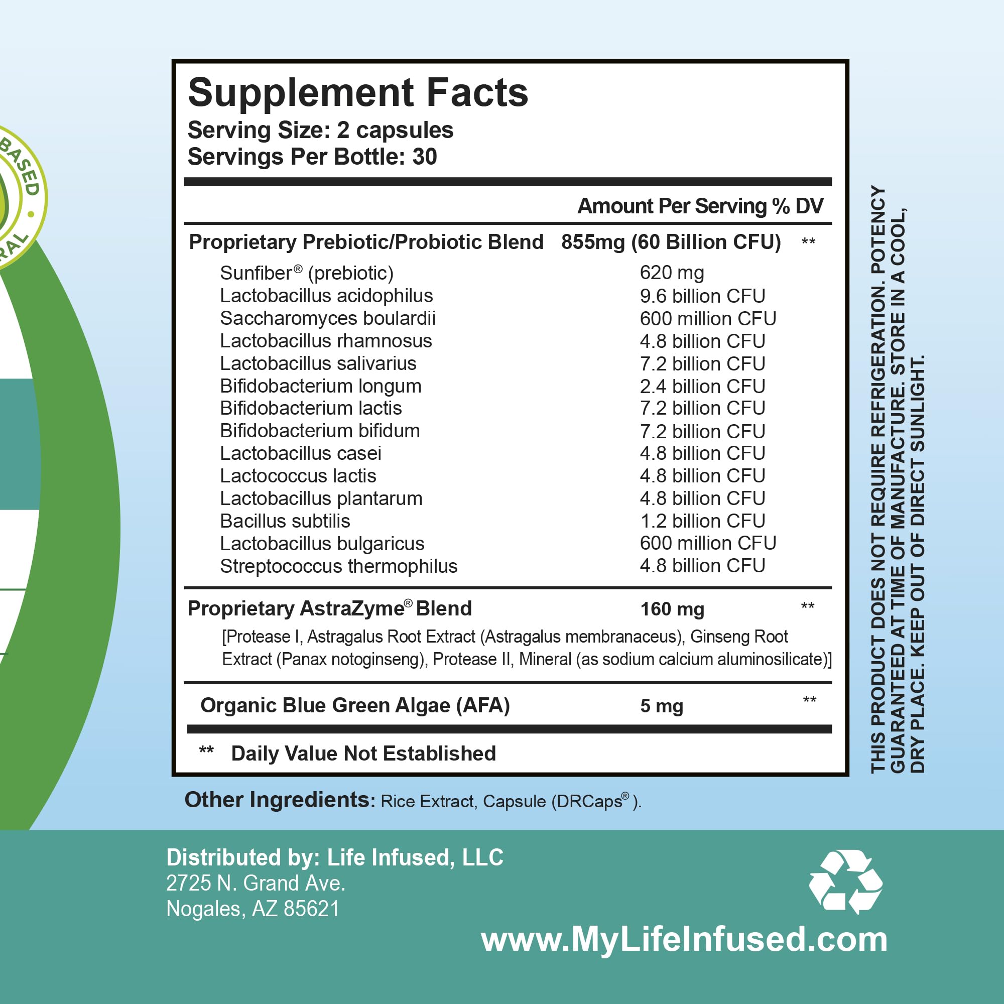 Life Infused digestive health and immune support illustration shows daily balance.