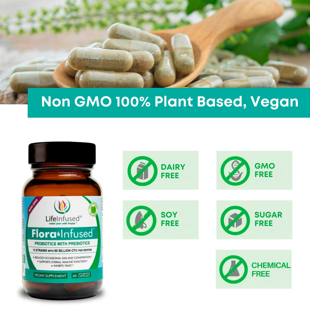 Life Infused Sunfiber prebiotic fiber supports gentle fermentation and reduced bloating.