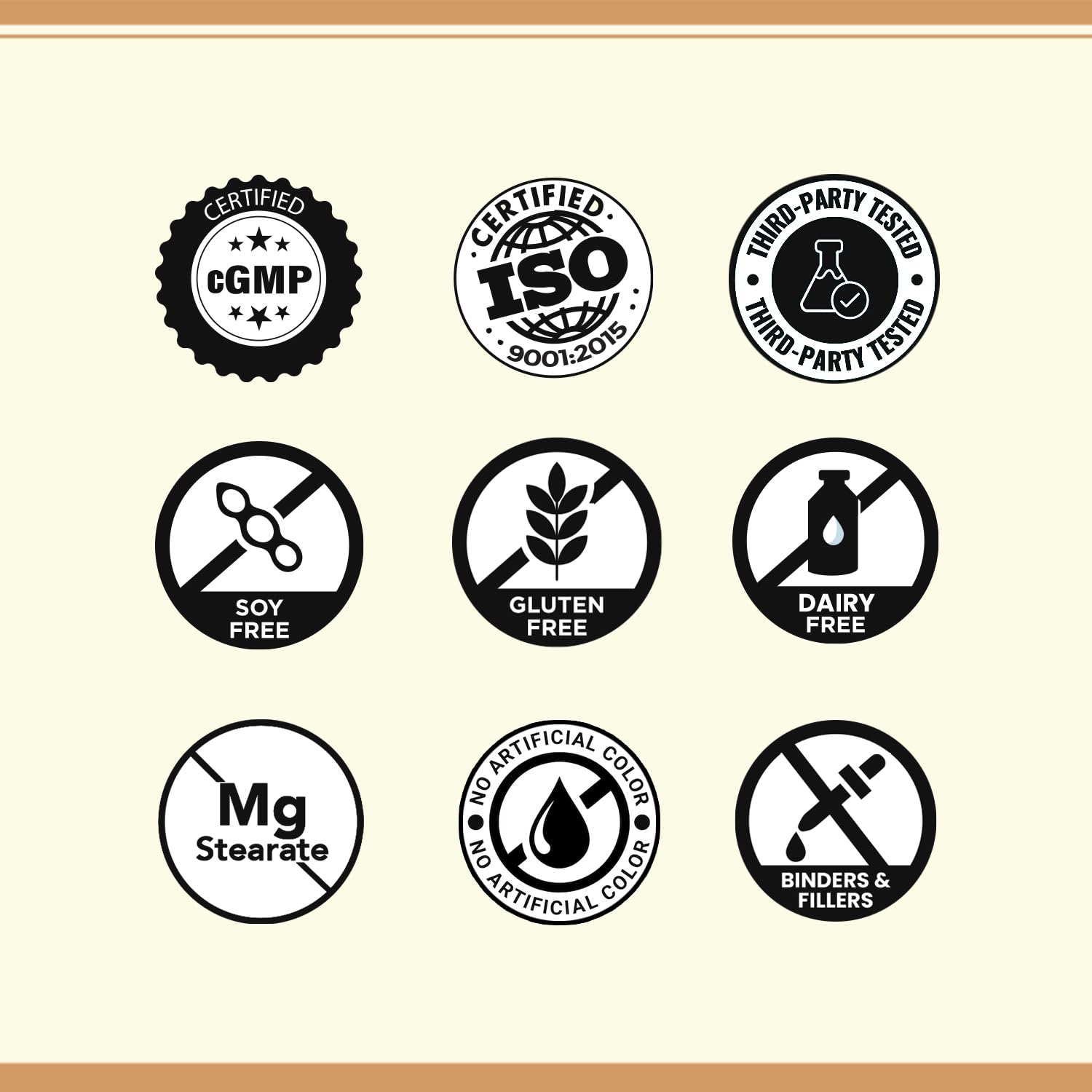 Life & Pursuits ingredients panel confirms gluten-free, soy-free, and dairy-free formula