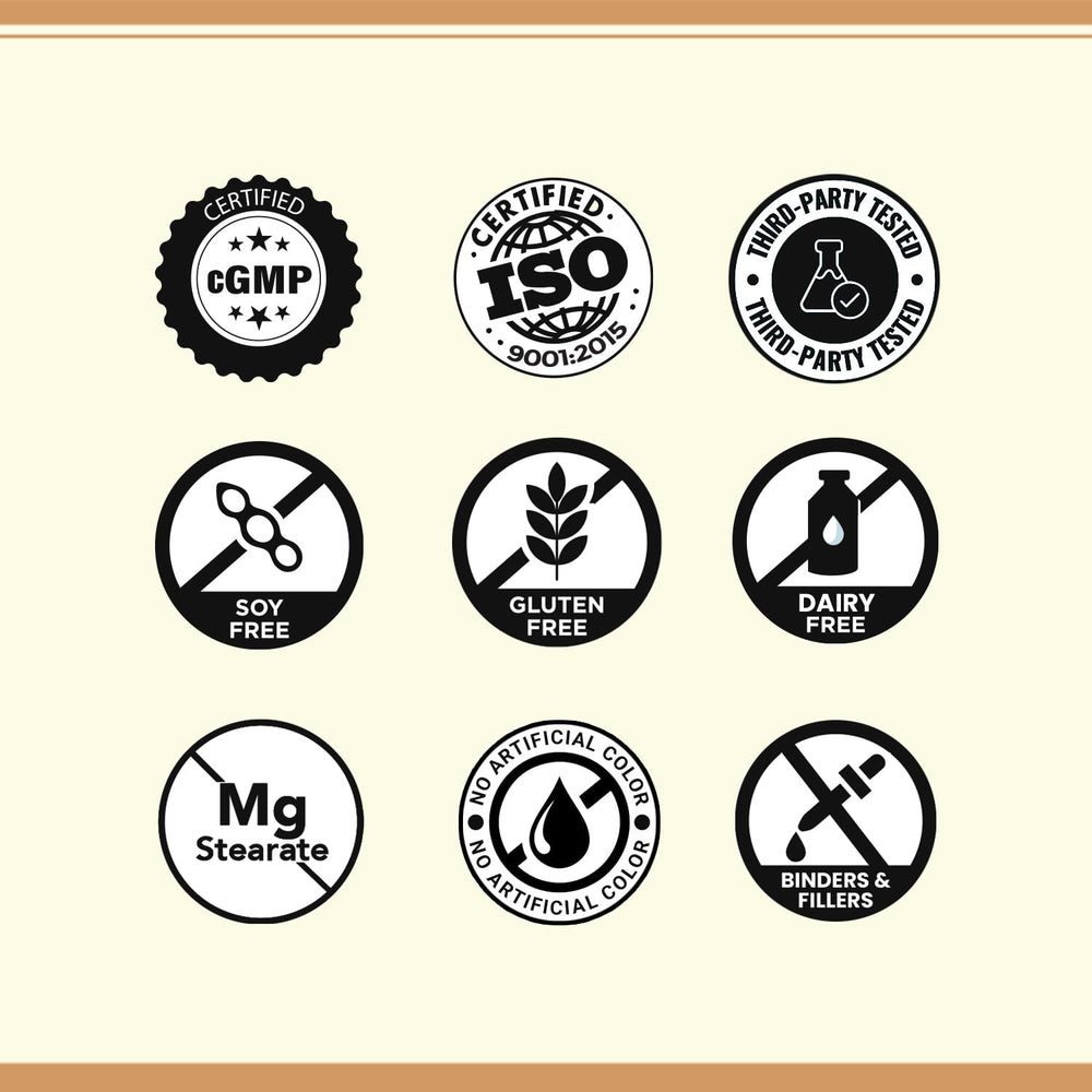 Life & Pursuits ingredients panel confirms gluten-free, soy-free, and dairy-free formula