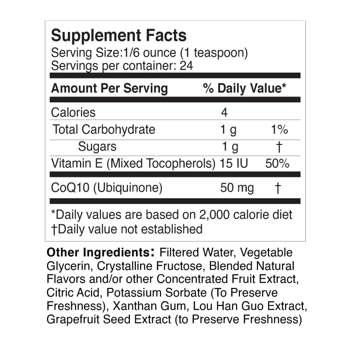 Life Solutions Liquid CoQ10 on shelf suggests antioxidant and energy support.