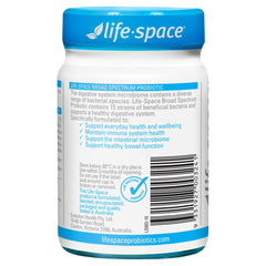 Life-Space probiotic label highlights 32 billion CFU per capsule.