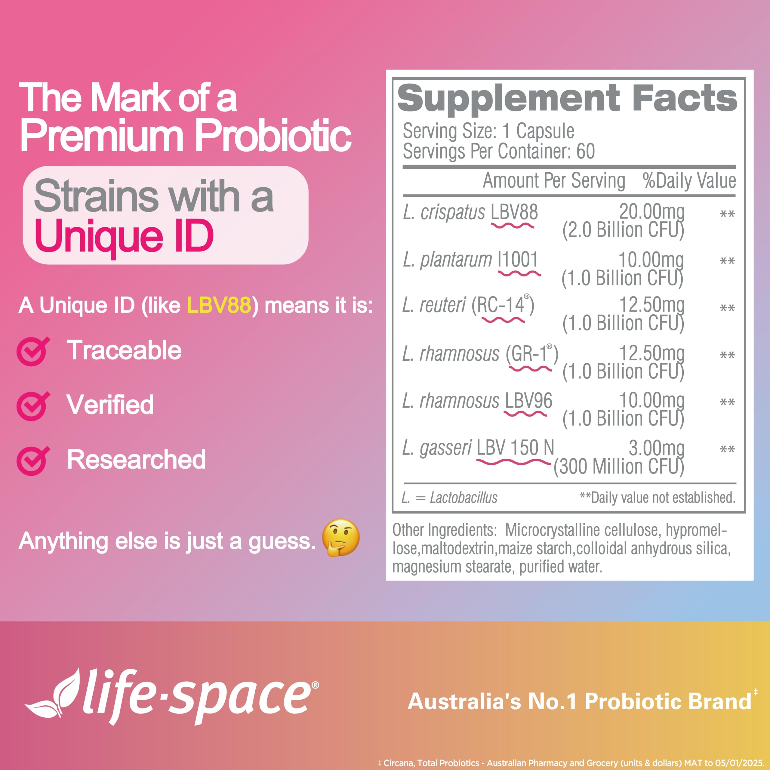 Life-Space Probiotic daily-use capsule on routine reminder