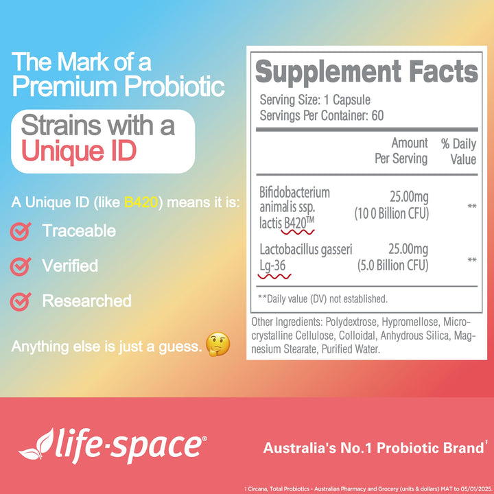 Life-Space Shape B420 dairy-free and gluten-free on packaging.