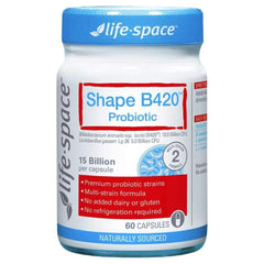 Life-Space Shape B420 probiotic capsule close-up for daily digestion support