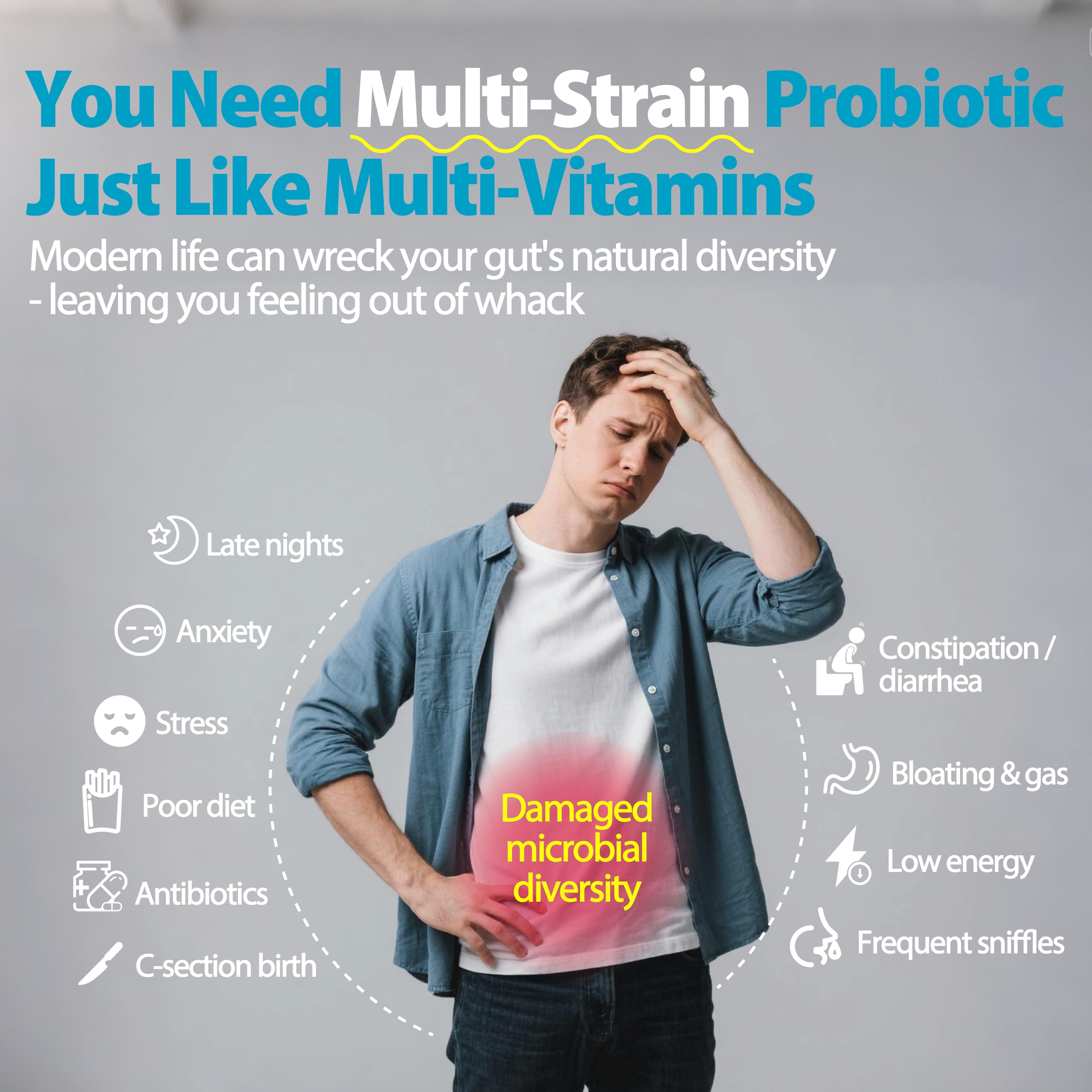 Life-Space Triple Strength capsules close-up for daily gut health and regularity